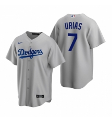 Mens Nike Los Angeles Dodgers 7 Julio Urias Gray Alternate Stitched Baseball Jerse