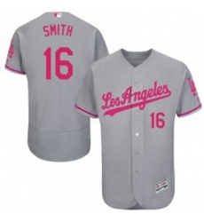 Will Smith Mens Los Angeles Dodgers Gray Authentic Flex Base Mothers Day Collection Jersey Majestic