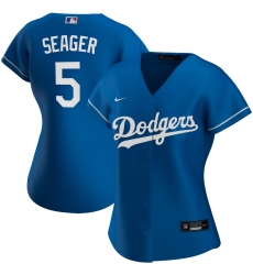 Los Angeles Dodgers 5 Corey Seager Nike Women Alternate 2020 MLB Player Jersey Royal