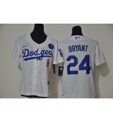 Los Angeles Dodgers 8 24 Kobe Bryant Women Nike White Cool Base 2020 KB Patch MLB Jersey