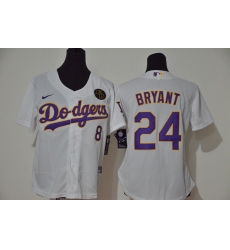 Los Angeles Dodgers 8 24 Kobe Bryant Women Nike White Purple No  Cool Base 2020 KB Patch MLB Jersey