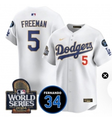 Women Dodgers Freeman White FLexbase Stitched Jersey