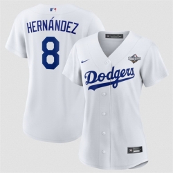 Women Los Angeles Dodgers 8 Enrique Hernandez White 2025 World Series Home Cool Base Limited Stitched Baseball Jersey 