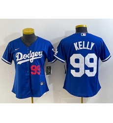 Women Los Angeles Dodgers 99 Joe Kelly Blue With Patch Stitched Jersey