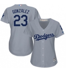 Women Los Angeles Dodgers Adrian Gonzalez Grey Authentic Home Cool Base MLB Jersey