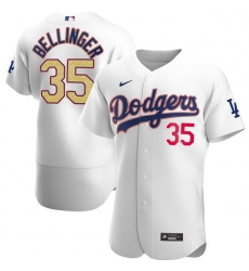 Women Los Angeles Dodgers Cody Bellinger 35 Gold Program Designed Edition White Flex Base Stitched Jersey