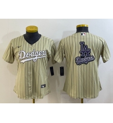 Women Los Angeles Dodgers Cream Team Big Logo Stitched Jersey