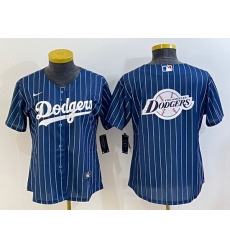 Women Los Angeles Dodgers Navy Team Big Logo Stitched Jersey