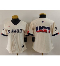 Women Los Angeles Dodgers Team Big Logo Cream 2024 City Connect Limited Stitched Jersey