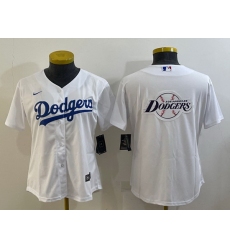 Women Los Angeles Dodgers White Team Big Logo Stitched Jersey