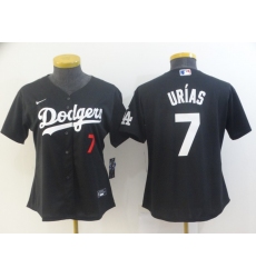 Women Nike Los Angeles Dodgers Julio Urias 7 Black Stitched MLB Jersey