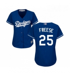 Womens Los Angeles Dodgers 25 David Freese Authentic Royal Blue Alternate Cool Base Baseball Jersey 