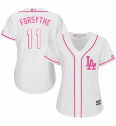 Womens Majestic Los Angeles Dodgers 11 Logan Forsythe Replica White Fashion Cool Base MLB Jersey 