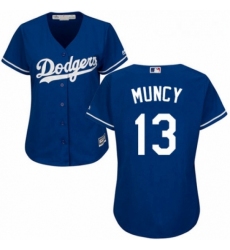 Womens Majestic Los Angeles Dodgers 13 Max Muncy Authentic Royal Blue Alternate Cool Base MLB Jersey 