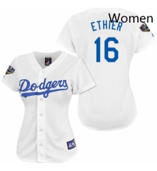 Womens Majestic Los Angeles Dodgers 16 Andre Ethier Authentic White 2018 World Series MLB Jersey