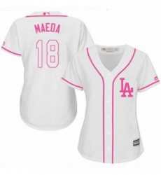 Womens Majestic Los Angeles Dodgers 18 Kenta Maeda Authentic White Fashion Cool Base MLB Jersey
