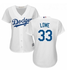 Womens Majestic Los Angeles Dodgers 33 Mark Lowe Authentic White Home Cool Base MLB Jersey 