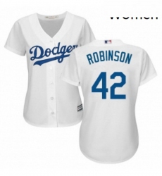 Womens Majestic Los Angeles Dodgers 42 Jackie Robinson Authentic White MLB Jersey