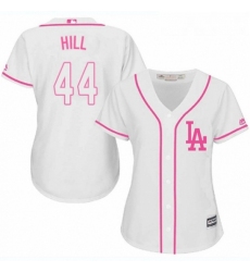 Womens Majestic Los Angeles Dodgers 44 Rich Hill Authentic White Fashion Cool Base MLB Jersey 
