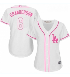 Womens Majestic Los Angeles Dodgers 6 Curtis Granderson Authentic White Fashion Cool Base MLB Jersey 