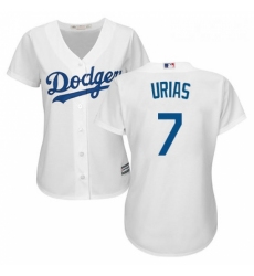 Womens Majestic Los Angeles Dodgers 7 Julio Urias Authentic White Home Cool Base MLB Jersey
