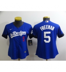Women's Nike Los Angeles Dodgers #5 Freddie Freeman Blue City Player Jersey