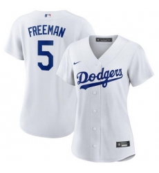 Women's Nike Los Angeles Dodgers #5 Freddie Freeman White MLB Jersey