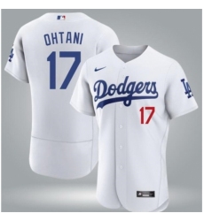 Toddler Los Angeles Dodgers 17 Shohei Ohtani White Flex Base Stitched Baseball Jersey
