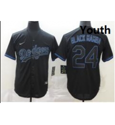 Youth Dodgers 24 Kobe Bryant Name Black Mamba Black  Cool Base Stitched MLB Jersey