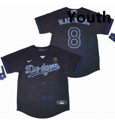 Youth Dodgers 8 Kobe Bryant Name Black Mamba Cool Base Stitched MLB Jersey