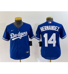 Youth Los Angeles Dodgers 14 Enrique Hernandez Royal Stitched Baseball Jersey