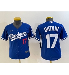 Youth Los Angeles Dodgers 17 Shohei Ohtani Blue Stitched Baseball Jersey