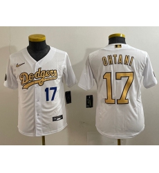 Youth Los Angeles Dodgers 17 Shohei Ohtani White Flex Base Stitched Baseball Jersey 2