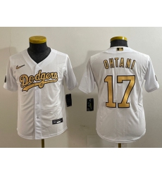 Youth Los Angeles Dodgers 17 Shohei Ohtani White Flex Base Stitched Baseball Jersey