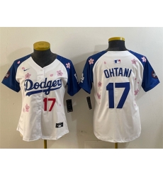 Youth Los Angeles Dodgers 17 Shohei Ohtani White Royal 2025 Tokyo Series Limited Stitched Baseball Jersey Youth Los Angeles Dodgers 17 Shohei Ohtani White Royal 2025 Tokyo Series Limited Stitched Baseball Jersey