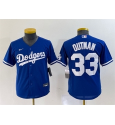 Youth Los Angeles Dodgers 33 James Outman Royal Stitched Baseball Jersey
