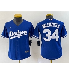 Youth Los Angeles Dodgers 34 Toro Valenzuela Royal Stitched Baseball Jersey