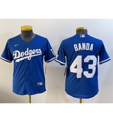 Youth Los Angeles Dodgers 43 Anthony Banda Royal Cool Base Stitched Baseball Jersey