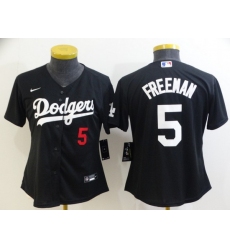 Youth Los Angeles Dodgers 5 Freddie Freeman Black 2022 Number Cool Base Stitched Nike Jersey