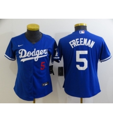 Youth Los Angeles Dodgers 5 Freddie Freeman Blue 2022 Number Cool Base Stitched Nike Jersey