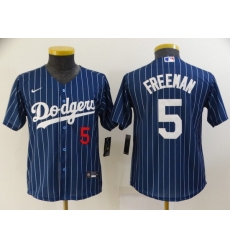 Youth Los Angeles Dodgers 5 Freddie Freeman Blue Stitched Jersey