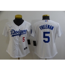 Youth Los Angeles Dodgers 5 Freddie Freeman White 2022 Number Cool Base Stitched Nike Jersey