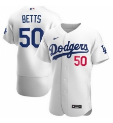 Youth Los Angeles Dodgers 50 Mookie Betts Men Nike White Flex Base MLB Jersey