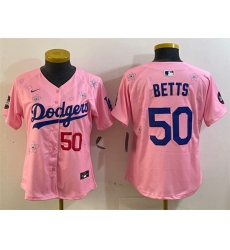 Youth Los Angeles Dodgers 50 Mookie Betts Pink 2025 Tokyo Series Limited Stitched Baseball Jersey Youth Los Angeles Dodgers 50 Mookie Betts Pink 2025 Tokyo Series Limited Stitched Baseball Jersey
