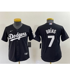 Youth Los Angeles Dodgers 7 Julio Urias Black Stitched Baseball Jersey