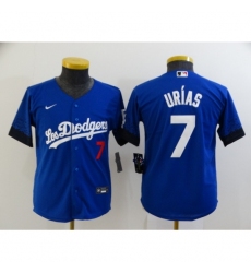 Youth Los Angeles Dodgers #7 Julio Urias Blue City Player Jersey