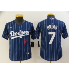 Youth Los Angeles Dodgers 7 Julio Urias Blue Stitched Jersey