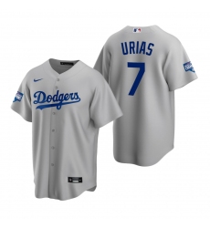 Youth Los Angeles Dodgers 7 Julio Urias Gray 2020 World Series Champions Replica Jersey