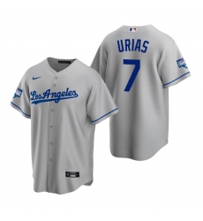 Youth Los Angeles Dodgers 7 Julio Urias Gray 2020 World Series Champions Road Replica Jersey