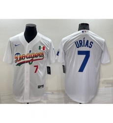 Youth Los Angeles Dodgers 7 Julio Urias White Cool Base Stitched Baseball Jersey